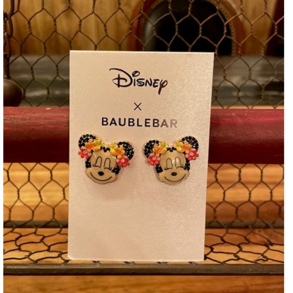 NEW DISNEY X Baublebar Minnie Mouse Hawaii Aloha Hula Earrings in Gift Box